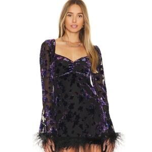 House of Harlow x REVOLVE Nuelle Mini Dress in Purple Black NWOT Size Sm…